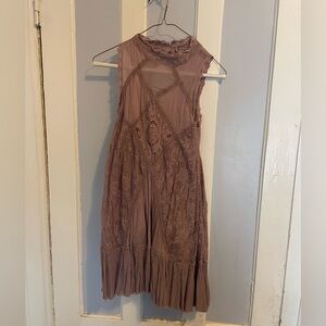 Free People Mini Dress in Mauve (P-1)